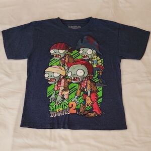 Plants vs Zombies 2 Kids Blue T-Shirt. Size Medium